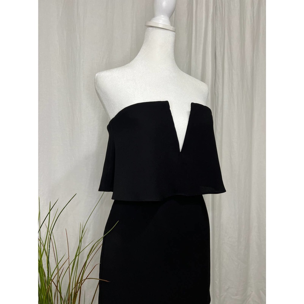 SOLD BCBG MAXAZRIA Mini Black Dress Strapless With V Cut Out